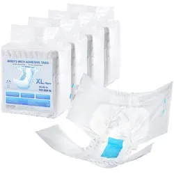 VEVOR Slips für Erwachsene mit Laschen, Inkontinenz-Slips, Einweghose für Erwachsene mit auslaufsicherem 3D-Rundumschutz & Nässeindikator – Größe XL, 40 Stk. (4 Packungen à 10 Stk.)