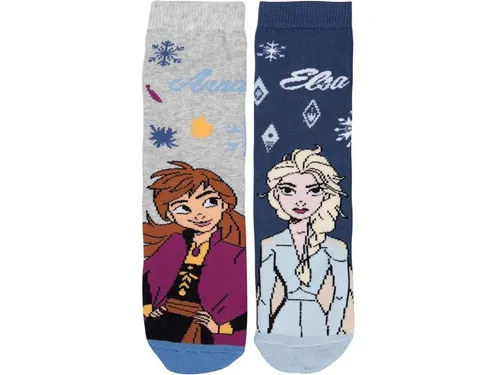 United Labels® ABS-Socken Die Eiskönigin Socken für Mädchen Frozen Grau/Blau (2er Pack)