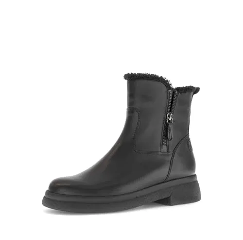 Gabor Damen Chelsea Boots - Flache Stiefeletten für den Alltag, Schwarz, Größe 38 EU - Elegante Chelsea Boots aus Lackleder mit weichem Microfutter. Ideal für den täglichen Gebrauch, bieten sie Komfort und Stil mit einer praktischen Reißverschlussöffnung.