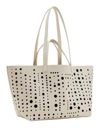 Desigual Shopper Handtasche Bloomer Cahuil crudo beige in weiß von Desigual
