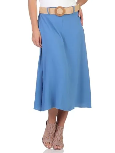 simaranda Damen Rock Langer Rock Sommerrock Strandrock Maxirock Stufenrock Lang 2602 (DE/NL/SE/PL, Numerisch, 34, 38, Regular, Regular, Hellblau)