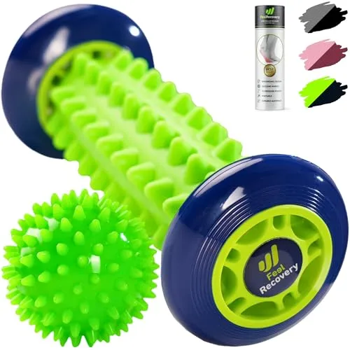 Set Fußmassageroller für Plantar-Fasziitis + Igelbälle Massagebälle für Fußreflexzonenmassage