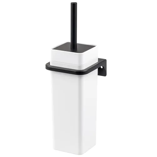 bremermann WC-Reinigungsbürste SAVONA Softtouch mit Wandhalterung - Toilettenbürsten-Set mit innovativer Wandhalterung für flexible Montage. Elegantes Design in Schwarz/Weiß und Softtouch-Oberfläche für ein modernes Bad. Inklusive Ersatzbürstenkopf!