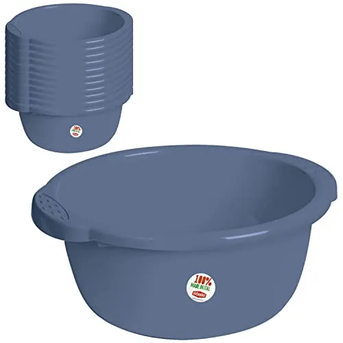 12x Schüssel 9 Liter rund Ø35x15 cm Blau