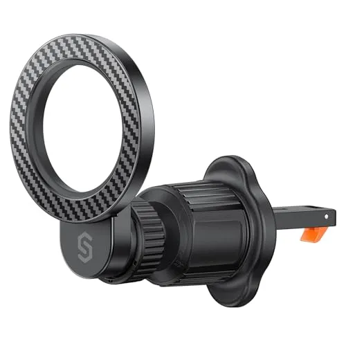 SYNCWIRE für MagSafe Autohalterung, [Ringbelüftung] 360-Grad-Drehung Magnetische Handyhalterung für Auto-Luftauslass, Kompatibel mit iPhone 17/16/15/14/13/12 Series, Carbonfaser-Stil