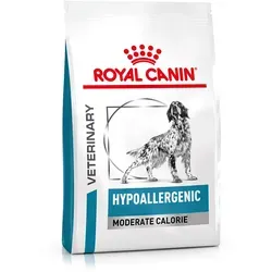 Royal Canin Hypoallergenic Moderate Calorie - Hund 14 kg - Hundefutter für empfindliche Hunde mit Nährstoffintoleranzen, unterstützt das Idealgewicht und fördert die Hautgesundheit durch hypoallergene Rezeptur.