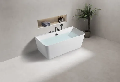 Weiße Freistehende Acryl Badewanne 170 cm - Luxuriöse Badewanne aus hochwertigem Acryl, zeitgenössisches Design für Ihr Badezimmer. Ideal für entspannende Wannenbäder, Maße: 170 x 80 x 60 cm, mit 2 Jahren Garantie.