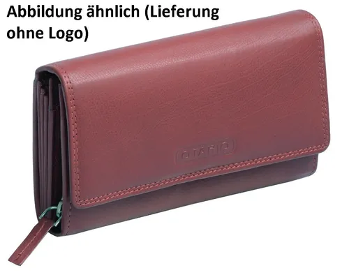 Otario Geldbörse Damen - Lange Lederbörse mit Klappe, Reißverschluss für Kleingeldfach, elegantes rotes Design