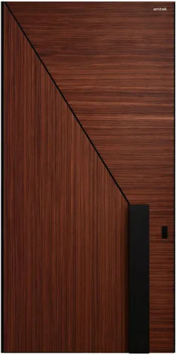 Dunkelbraune stilvolle Drehtür mit Drehmechanismus - Moderne Drehtür aus Aluminium in elegantem Dunkelbraun, universell anschlagbar. Ideal für den täglichen Einsatz, mit einfacher Montageanleitung. Maße: 110 x 240 cm.