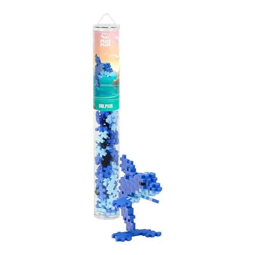 Plus-Plus - 100 Kreativ Bausteine Delfin, 3.5 cm x 3.5 cm x 28 cm