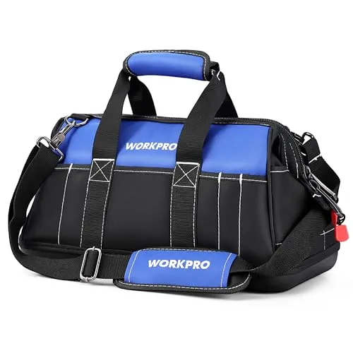 WORKPRO Werkzeugtasche Elektriker Wasserdichte Werkzeugtasche Profi, weite Öffnung & große Kapazität 40CM/16