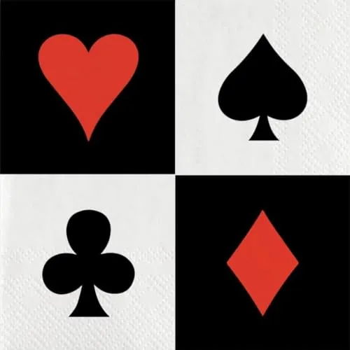 CONVER PARTY, Casino, Papierservietten, Partyartikel, Partys, Feiern und Kindergeburtstage, 20 Stück, 33 cm