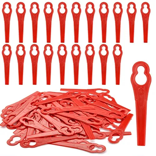 Ersatzmesser-Set Rasentrimmer-Zubehör, 100 STK Rasentrimmer Messer Kunststoff Ersatzmesser Set Kunststoffmesser für GE-CT 18 Li Kit/Li-Solo,GC-CT 18/24 Li-Solo/Li P-Solo/Li P Kit,FRT18A /FRT18A1