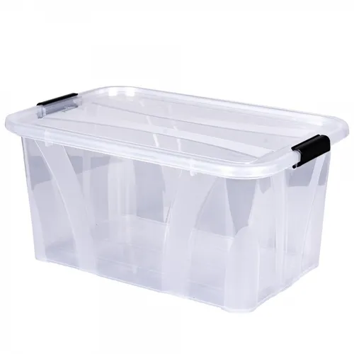 Kunststoffbox mit Deckel Lagerbox Campingbox Aufbewahrungsbox Transparent 14L