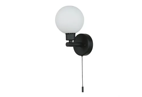 Licht-Erlebnisse Wandlampe Kugelschirm – Moderne Badezimmerleuchte - Moderne Wandleuchte mit elegantem Kugelschirm aus Glas und IP44-Schutz, ideal für das Bad. Zugschalter ermöglicht einfache Bedienung. Gestalten Sie Ihr Licht individuell mit wählbaren LED-Leuchtmitteln.