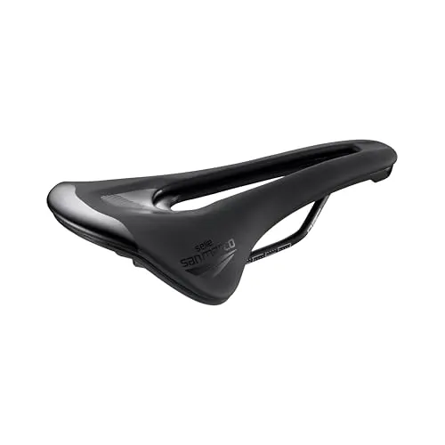 Selle San Marco SHORTFIT 2.0 Dynamic – Leichter Rennradsattel mit anatomischer Bohrung und Mangan-Schienen – Größe L3, Schwarz