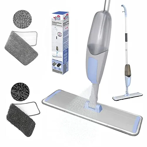 York Wischer mit Sprühfunktion Bacteria Stop Sprühwischer Bodenwischer Wischmopp mit Sprühfunktion Bodenreinigung Wassertank 600ml Spray Mop Wischer Boden 360 Grad Rotierender Hartböden Mikrofasertuch