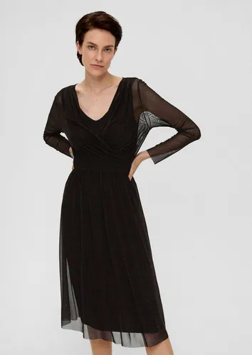 s.Oliver Minikleid Kleid Meshkleid mit Smok-Detail