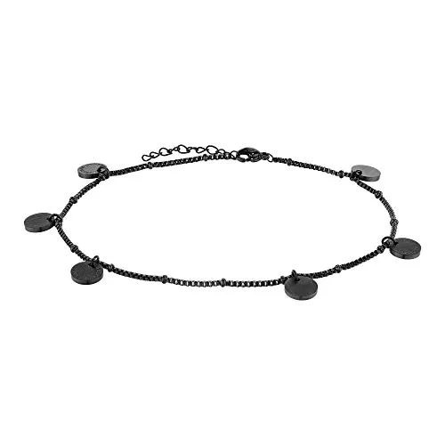 Elegante Fußkette mit schwarzem Edelstahl-Anhänger - Fußkettchen für Damen, stilvolles Design aus robustem Edelstahl, perfekt für jeden Anlass und verleiht deinem Look das gewisse Etwas.