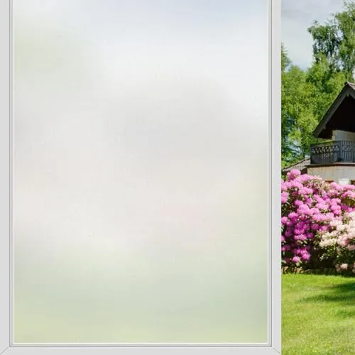 Diboniur Milchglasfolie 90 * 200cm,Fensterfolie Blickdicht Selbstklebend,Sichtschutzfolie Fenster Window Privacy Film,Milchglasfolie Selbstklebend Fenster Für Balkon, Badezimmer, Schlafzimmer