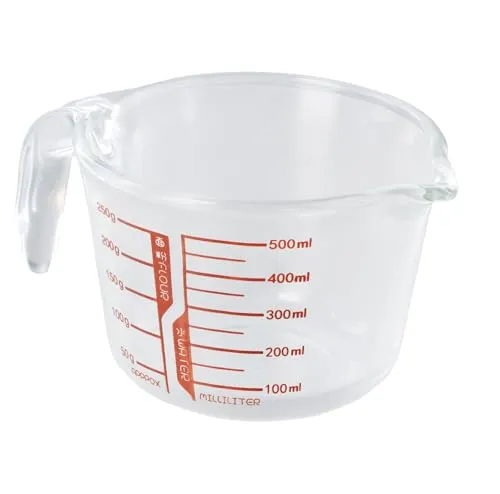 Culinavog 500 ml Messbecher Glas, Messbecher Set Mit Griff, Messkrug Glas Krug präzise Skala, V-förmiger Öffnung hitzebeständig Borosilikatglas Measuring Cups geeignet Küche oder Restaurant