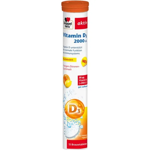 Doppelherz Vitamin-D aktiv 2000 I.E., 15 Brausetabletten