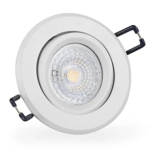 Mextronic Einbauleuchten dimmbar Lochmaß 68mm LED Einbaustrahler 230V dimmbar 5,5 16302-3 0 Ø68 IP20 Weiß
