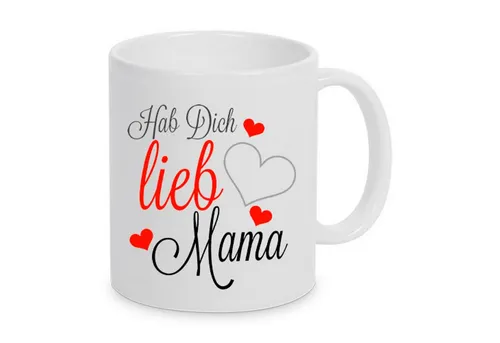 TASSENKING Tasse, Hab Dich lieb Mama - Tasse