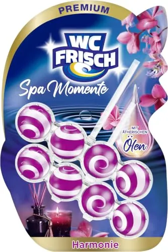 WC Frisch Spa Momente Harmonie (2er), WC-Stein, Toilettenstein Einhänger | WC-Stein mit Anti-Kalk-Formel, Reinigungsschaum & Schmutz-Protektor, Lluxuriöser Duftstein mit ätherischen Ölen, Dufterlebnis