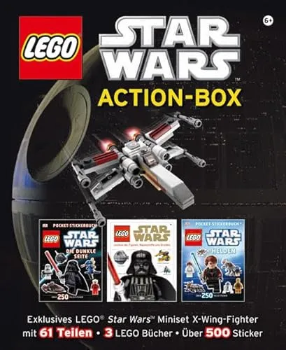 LEGO Star Wars Action-Box: Exklusives LEGO Star Wars Miniset X-Wing-Fighter mit 61 Teilen • 3 LEGO Bücher • Über 500 Sticker