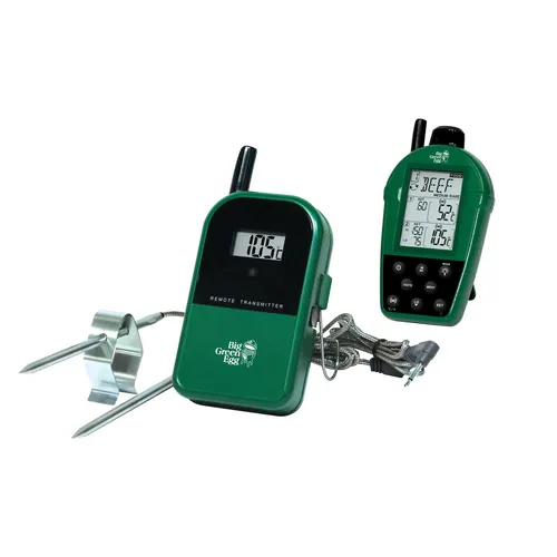 Big Green Egg Funkthermometer mit zwei Sonden - Präzises Kochthermometer für Fleischliebhaber mit zwei Sonden. Individuell einstellbare Temperaturen für verschiedene Fleischsorten und integrierte Temperaturwarnung für perfektes Grillen.