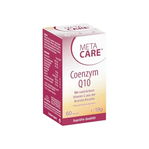 Meta Care Coenzym Q10 60 ST - Nahrungsergänzungsmittel zur Unterstützung der Zellenergie mit 100 mg Coenzym Q10 pro Kapsel. Ideal für eine gesunde Lebensweise und ohne tierische Inhaltsstoffe.