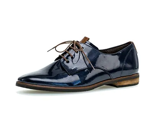 Gabor Damen Schnürhalbschuhe, Frauen Businessschuh,Comfort-Mehrweite, klassisch elegant Damen Frauen weibliche Lady,Nightblue/Sattel,37 EU / 4 UK