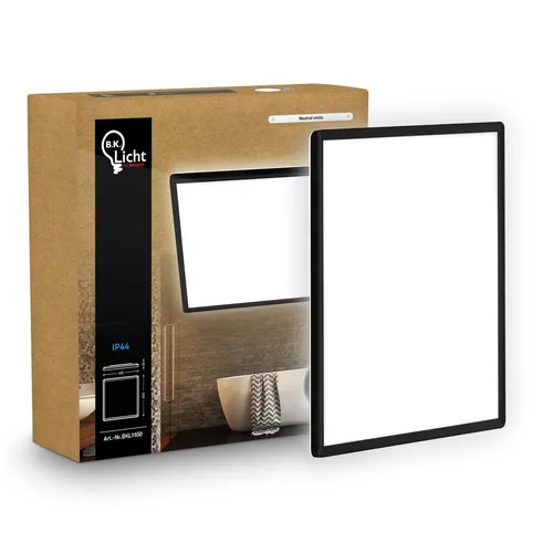 Briloner LED Deckenleuchte 42x42cm IP44 - Modernes Panel für Badezimmer - Flache LED Deckenlampe mit IP44-Schutz, ideal für Nassräume. Energieeffizient und einfach zu montieren, sorgt für indirektes Licht in jedem Raum.