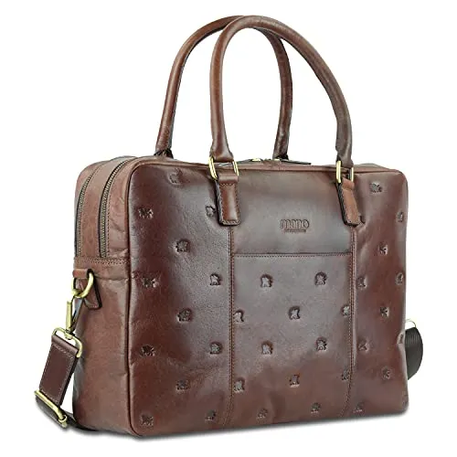 mano Don Leon Leder Businesstasche Groß für Herren mit 13