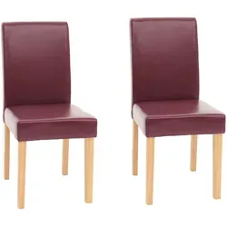 2er-Set Esszimmerstuhl Littau, Kunstleder rot mit hellen Beinen - Stühle für Esszimmer, Wohnzimmer oder Küche – Bequeme Polsterung und modernes Design sorgen für hohen Komfort und stilvolle Akzente in Ihrem Zuhause.