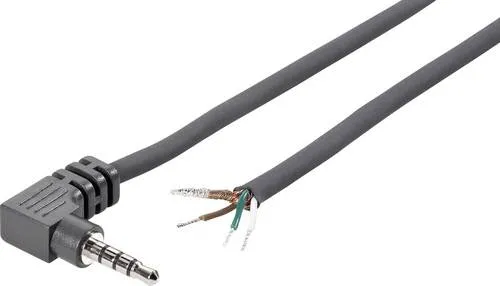 TRU Components 1579003 Klinken-Steckverbinder 3.5mm Stecker, gewinkelt Polzahl: 4 Stereo Schwarz 1St.