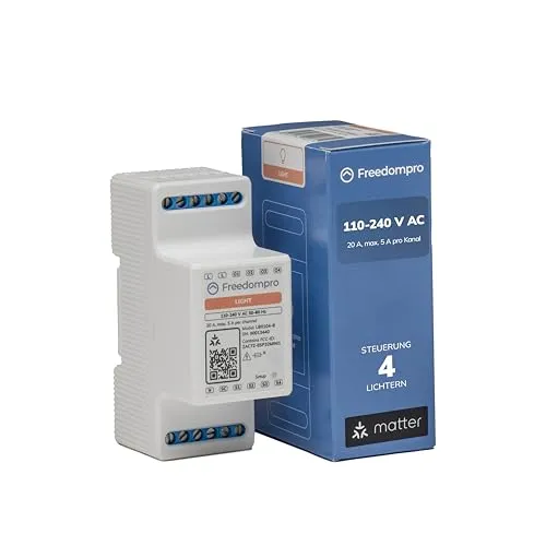 Freedompro Smart WiFi-Schalter für 4 Lichter - Elektrotechnik Lichtschalter: Steuern Sie bis zu 4 Leuchten einfach per App, kompatibel mit Matter, Apple HomeKit, Alexa und Google Home für ein intelligentes Zuhause.