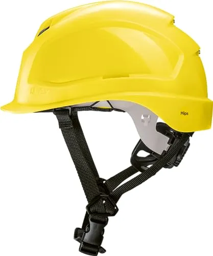 uvex pheos S-KR MIPS Schutzhelm - Gelb - Industrieschutzhelm mit MIPS-Technologie für verbesserten Schutz, stufenlose Weitenregulierung und climazone-Belüftung für optimalen Tragekomfort bei jeder Temperatur.