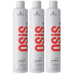Schwarzkopf Professional Haarpflege-Spray Osis Freeze Strong Hold Hairspray 3x500ml - Haarpflege-Spray für starken Halt, ideal für langanhaltende Styles. Schützt das Haar vor Umwelteinflüssen und trocknet schnell. Perfekt für jeden Anlass!