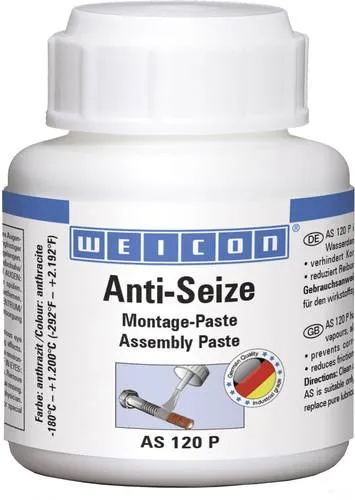WEICON Korrosionsschutz Anti-Seize Montagepaste 120g - Öle & Schmierstoffe - Langhaltender Schutz gegen Korrosion und Verschleiß, ideal für hochbelastete Schraubverbindungen und Bauteile, temperaturbeständig von -180°C bis 1.200°C.