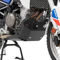 ZIEGER Motorschutz für Aprilia Tuareg 660 - Schwarz - Sturzschutz Unterfahrschutz aus pulverbeschichtetem Aluminium (3mm), bietet optimalen Schutz vor Steinschlägen und Kollisionen, einfache Montage an Originalpunkten, keine Eintragung erforderlich.