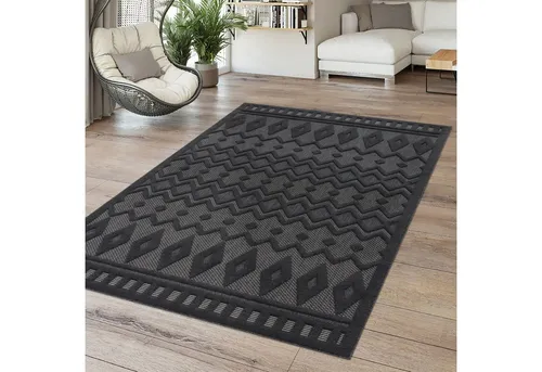 TT Home Teppich, Rechteckig, Höhe: 14 mm, In-& Outdoor Teppich Esszimmer Wetterfest Terrasse Ethno Skandinavisch