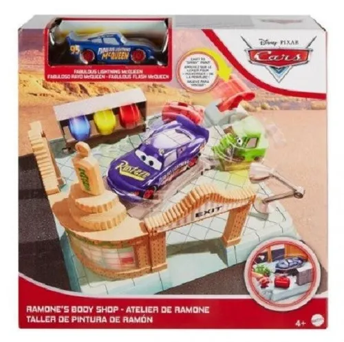RAMONE BODY SHOP + Fabulous Lightning McQueen Disney Pixar Cars 1:55 set