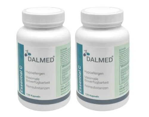 2x Essential C 600 mg Vitamine C mit Quercetin Rutin,  Traubenker - 120 Kapseln