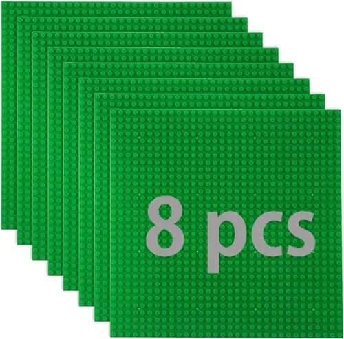 Platten-Set Bauplatte Kompatibel mit Meisten Marken,Classic Bausteine Grundplatte,Kompatibel mit Bauplatte Lego Classic,25.5 * 25.5cm, Grüne 8