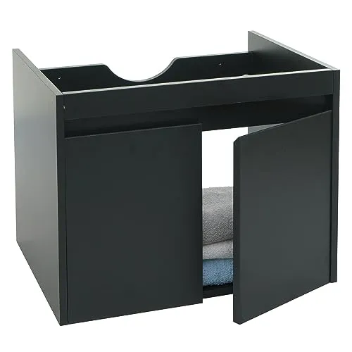 Waschbeckenunterschrank HWC-L86AM - Praktischer Badmöbel mit Soft-Close - Unterschrank fürs Bad mit viel Stauraum, 2 Türen und Soft-Close-System. Ideal kombinierbar mit weiteren Produkten der Serie L86. Einfache Montage dank Aufhängevorrichtung.
