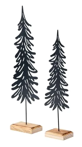 Levandeo® Dekoobjekt 2er Set Tanne von Levandeo