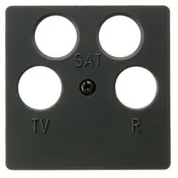 Berker 14841606 Zentralplatte für Antennendose 4-Loch, Zentralplattensystem, anthrazit matt/samt