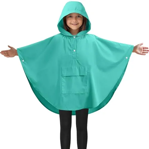 JEMIDI Kinder Regenponcho Wasserdicht